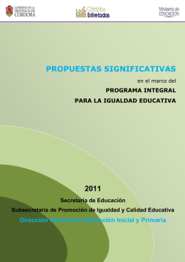 propuestas significativas - Subsecretaría de Promoción de Igualdad