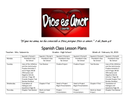 Spanish Class Lesson Plans