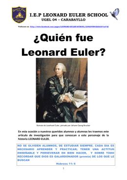 ¿Quién fue Leonard Euler?