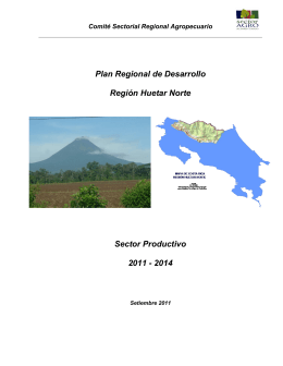 Plan Regional de Desarrollo Región Huetar Norte 2011-2014