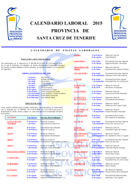 calendario laboral 2015 provincia de santa cruz de tenerife