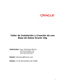 Taller de Instalacion y Creacion de una Base de Datos Oracle 10g