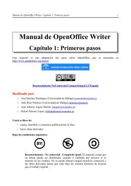 Manual de OpenOffice Writer Capítulo 1: Primeros pasos