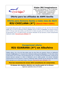 Excepcional oferta RIU GUARANA (4*) en Albufeira