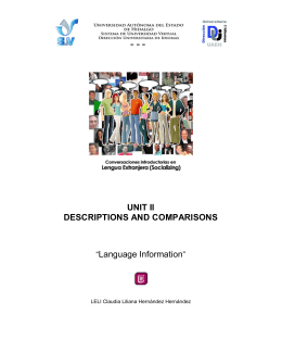 UNIT II DESCRIPTIONS AND COMPARISONS “Language Information”