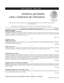 Sábado 19 de enero del 2013 - Gobierno del Estado de Chihuahua