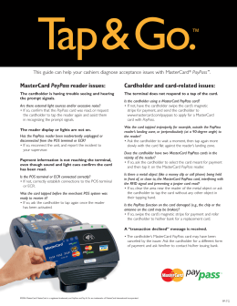 MasterCard PayPass reader issues: Cardholder and card