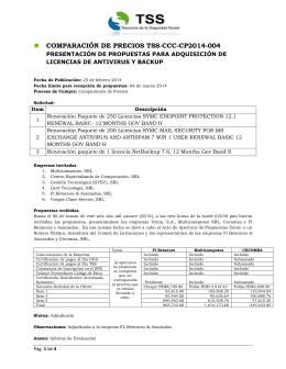 COMPARACIÓN DE PRECIOS TSS-CCC-CP2014-004