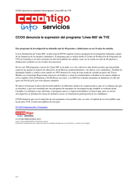 CCOO denuncia la supresión del programa `Línea 900` de TVE