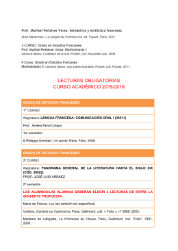 lectura obligatorias filología francesa curso 2015/16