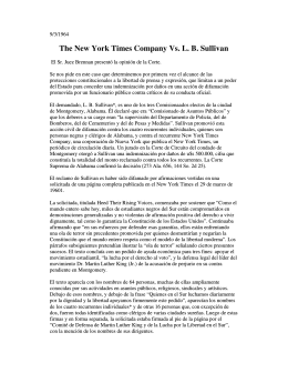 The New York Times Company Vs. L. B. Sullivan
