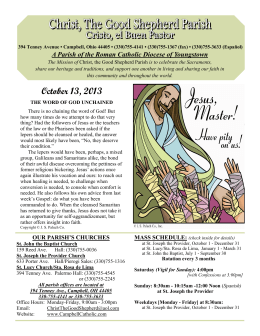 October 13, 2013 - Christ, the Good Shepherd Parish of Campbell