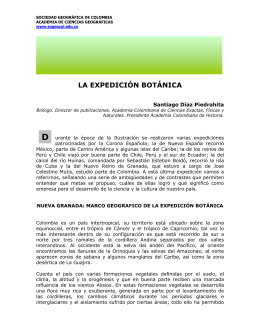 LA EXPEDICIÓN BOTÁNICA - Sociedad Geográfica de Colombia