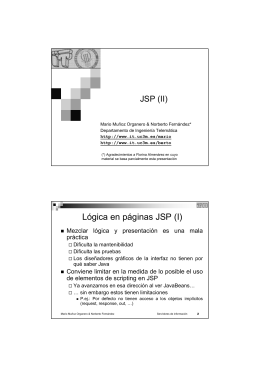 Lógica en páginas JSP (I) - Departamento de Ingeniería Telemática