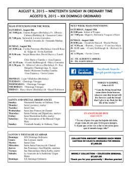 Bulletin-2015-08-09 - St. Joseph`s Parish, Nipomo