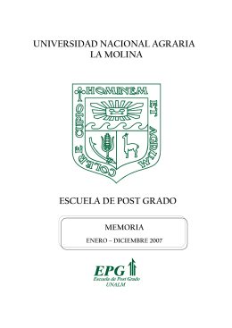 2007 - Universidad Nacional Agraria La Molina
