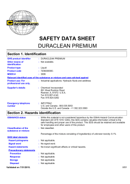 SAFETY DATA SHEET DURACLEAN PREMIUM