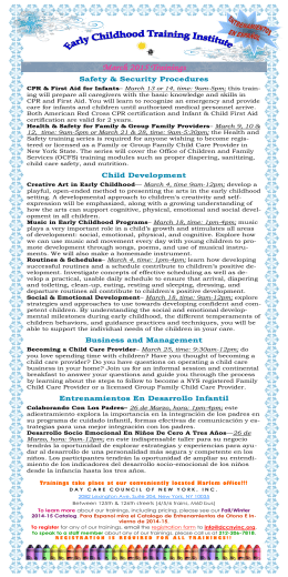 March 2015 flyer - Day Care Council of New York, Inc.