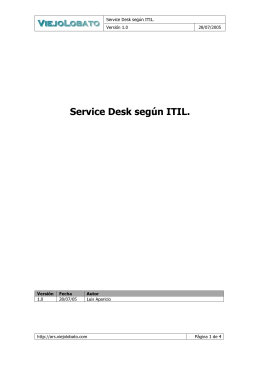 Service Desk según ITIL.