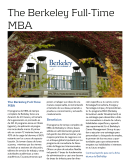 The Berkeley Full-Time MBA