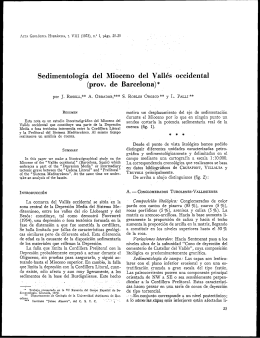Sedimentologia del Miocenlo del Vallés . occidental (prov. de