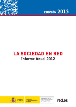 LA SOCIEDAD EN RED. Informe Anual 2012 - Ontsi