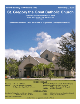 St. Gregory the Great Catholic Church Fourth Sunday In Ordinary