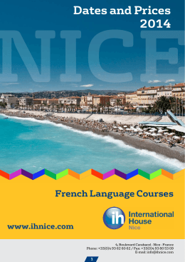 2014 price list - Learn French in Nice