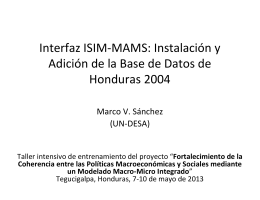 Interfaz ISIM-MAMS: Instalación y Adición de la Base de Datos de