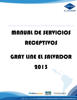 manual de servicios receptivos gray line el salvador 2013