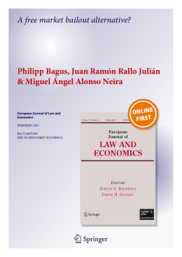 A free market bailout alternative? Philipp Bagus, Juan Ramón Rallo