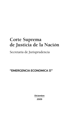 Emergencia Económica II - Corte Suprema de Justicia de la Nación