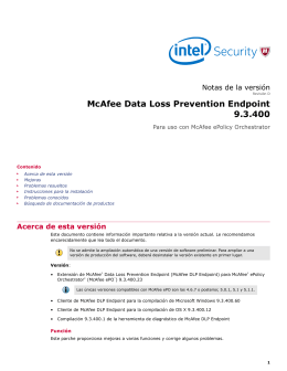 Data Loss Prevention Endpoint 9.3.400 Notas de la