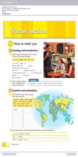 English In Mind Level 1 Elementary Students Book Sample Pages
