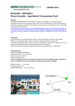 BALEARS - MENORCA Playa Fornells – Aparthotel Tramontana Park