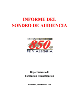 Sondeo de Audiencia 1998 - Federación Internacional de Fe y Alegría