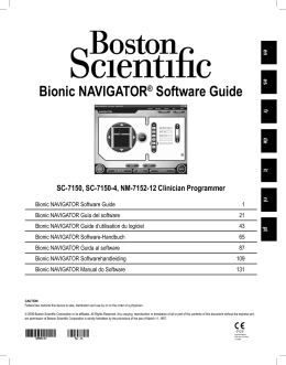 Bionic NAVIGATOR® Software Guide SC-7150