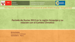 Periodo de lluvias 2013 en la región Arequipa y su relación con el