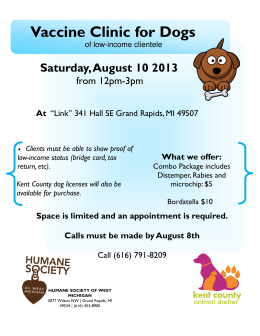 vaccine clinic flier SECOM - Humane Society of West Michigan