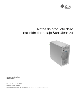 Sun Ultra 24 Workstation Product Notes