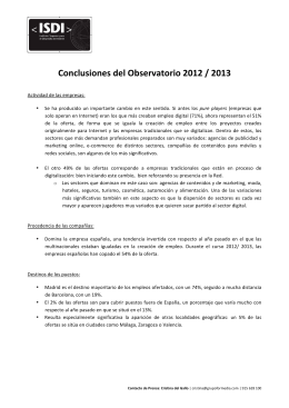 Conclusiones del Observatorio 2012 / 2013