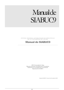 Manual de SIABUC9 - Universidad de Colima