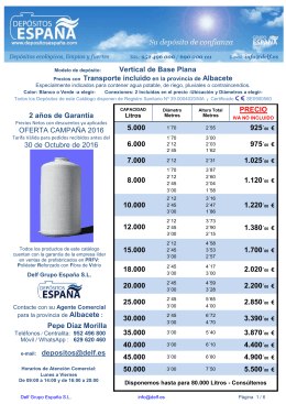 Albacete - Depositos de agua. Poliester. Potable. Delf Grupo