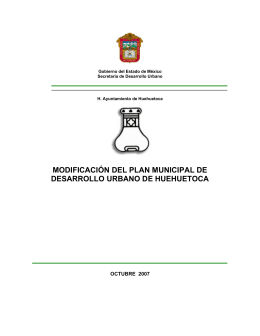 modificación del plan municipal de desarrollo urbano de huehuetoca