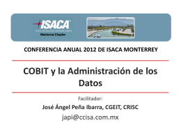 COBIT y la Administración de los Datos