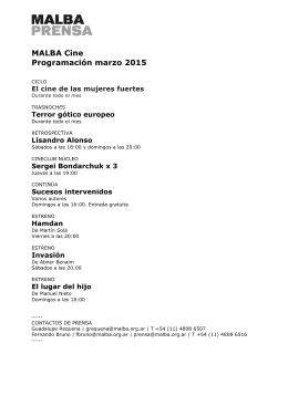 MALBA Cine Programación marzo 2015