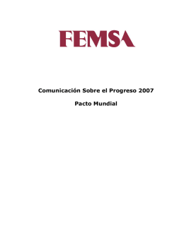 Comunicación Sobre el Progreso 2007 Pacto Mundial