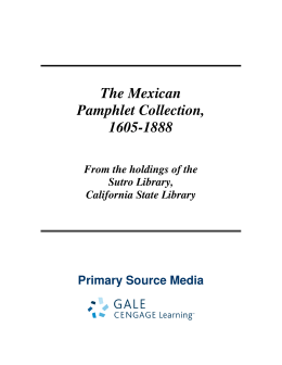 The Mexican Pamphlet Collection, 1605-1888 - Gale