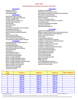 2012-2013 Administrative-Professional Salary Schedule