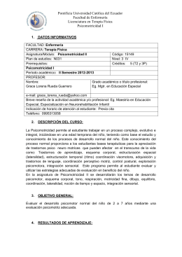 Psicomotricidad II - Pontificia Universidad Católica del Ecuador